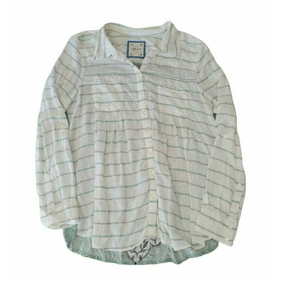 Style & Co. Tops - Style & Co Women's Button Up Printed Blouse Size L